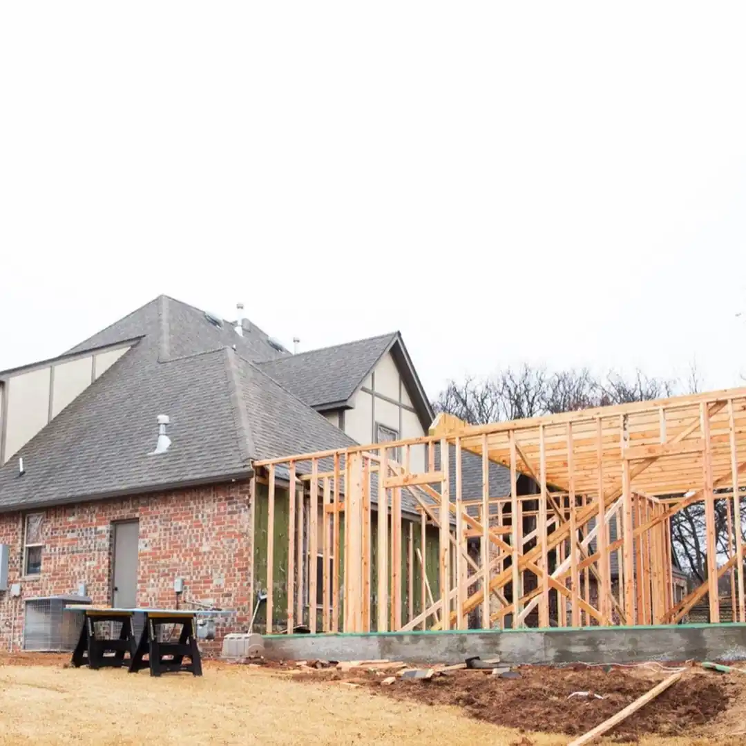 Room addition framing construction in Oklahoma City